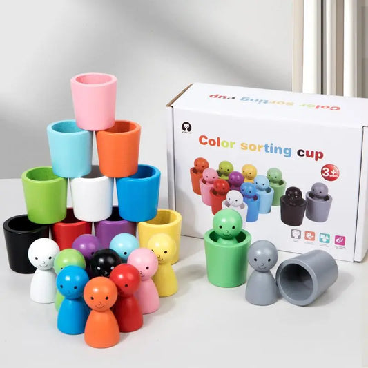 Color Sorting Cup Toy, 24Pcs/Set Colorful Cup Toy Set to Improve Hands-On Skills, Color Recognition Toy for Early Education, Multi Activity Playset
